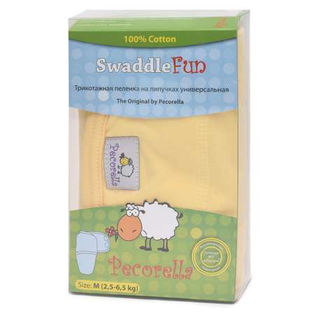 Пеленка Pecorella SwaddleFun на липучках XL 6.5-10кг Mid yellow