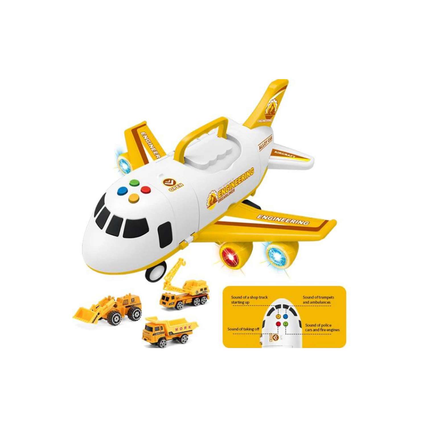 Самолёт-Гараж Peliko Парковка Инженерная техника plane-yellow - фото 2
