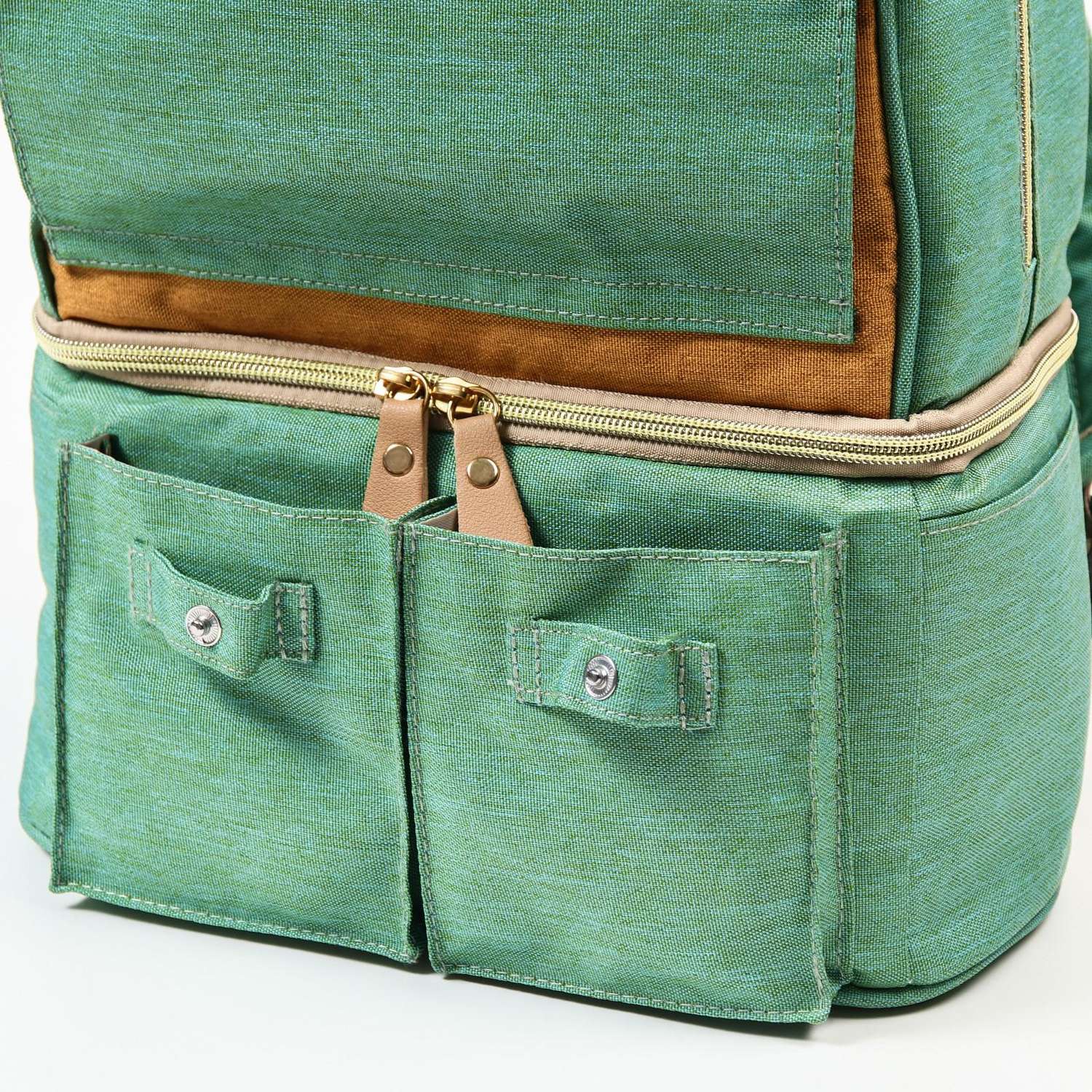 Сумка-рюкзак Sima-Land для хранения вещей малыша цвет зеленый/коричневый - фото 5