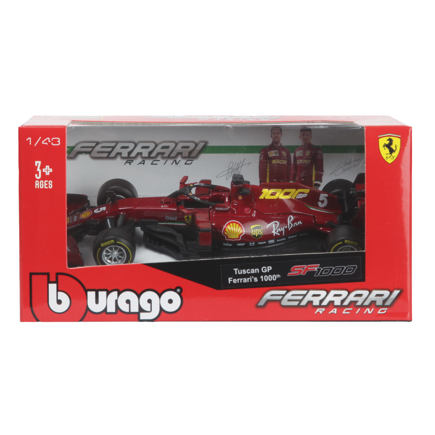 Машина BBurago 1:43 Ferrari Racing SF1000 18-36820 (36823 TU 5) купить по  цене 599 ₽ в интернет-магазине Детский мир