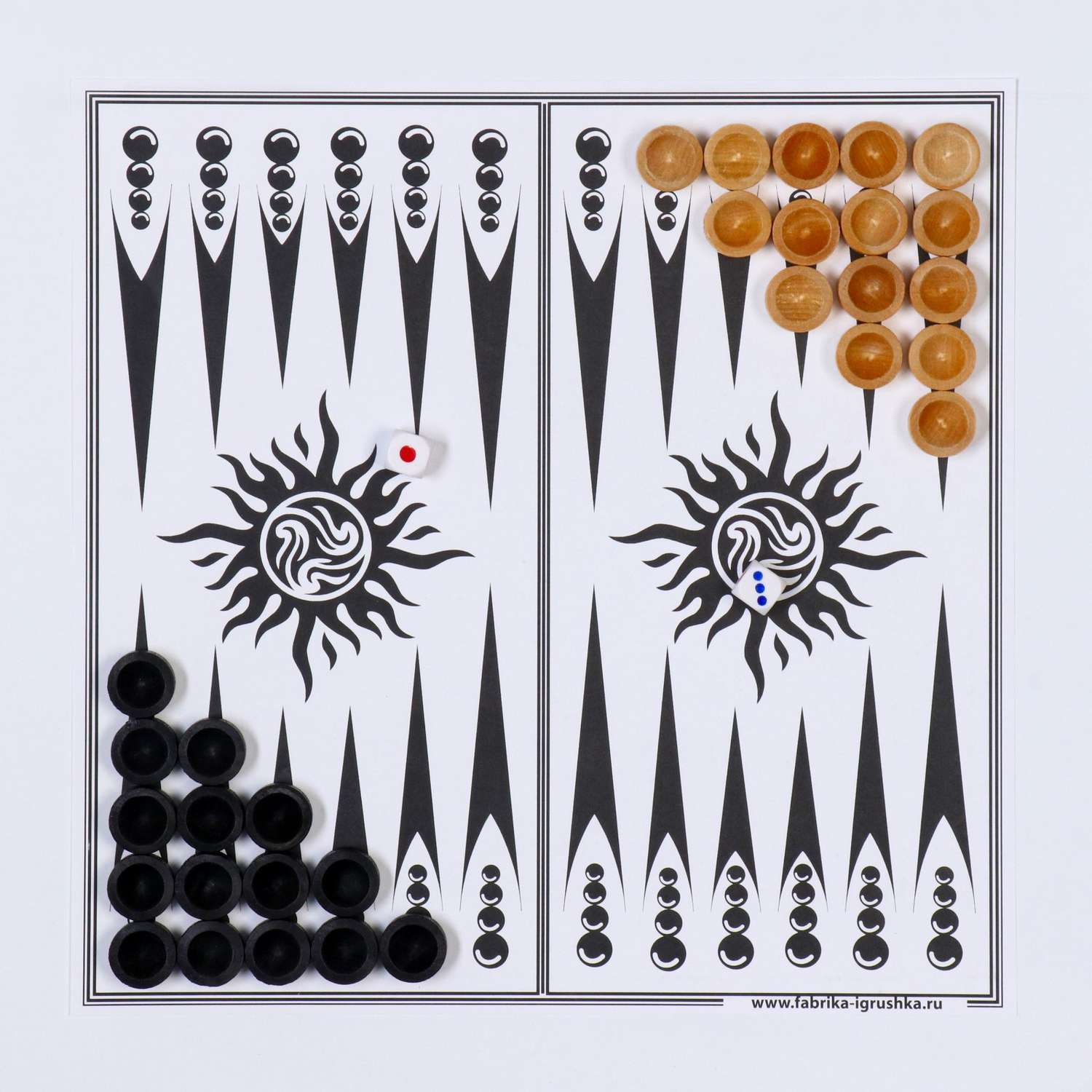 Настольная игра Sima-Land 3 в 1: шахматы шашки нарды деревянные фигуры доска 29.5 х 29.5 см - фото 3