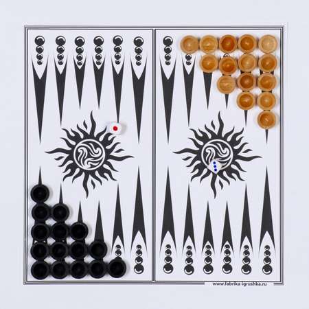 Настольная игра Sima-Land 3 в 1: шахматы шашки нарды деревянные фигуры доска 29.5 х 29.5 см
