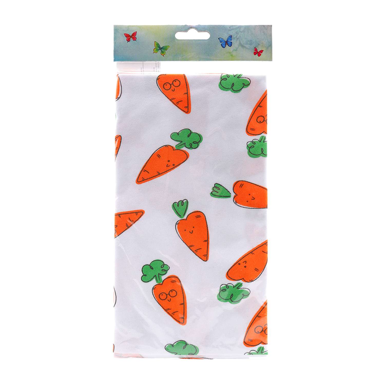 Ткань Совушка трикотаж интерлок с рисунком морковь хлопок для творчества 45х50 см бело-оранжевый - фото 4