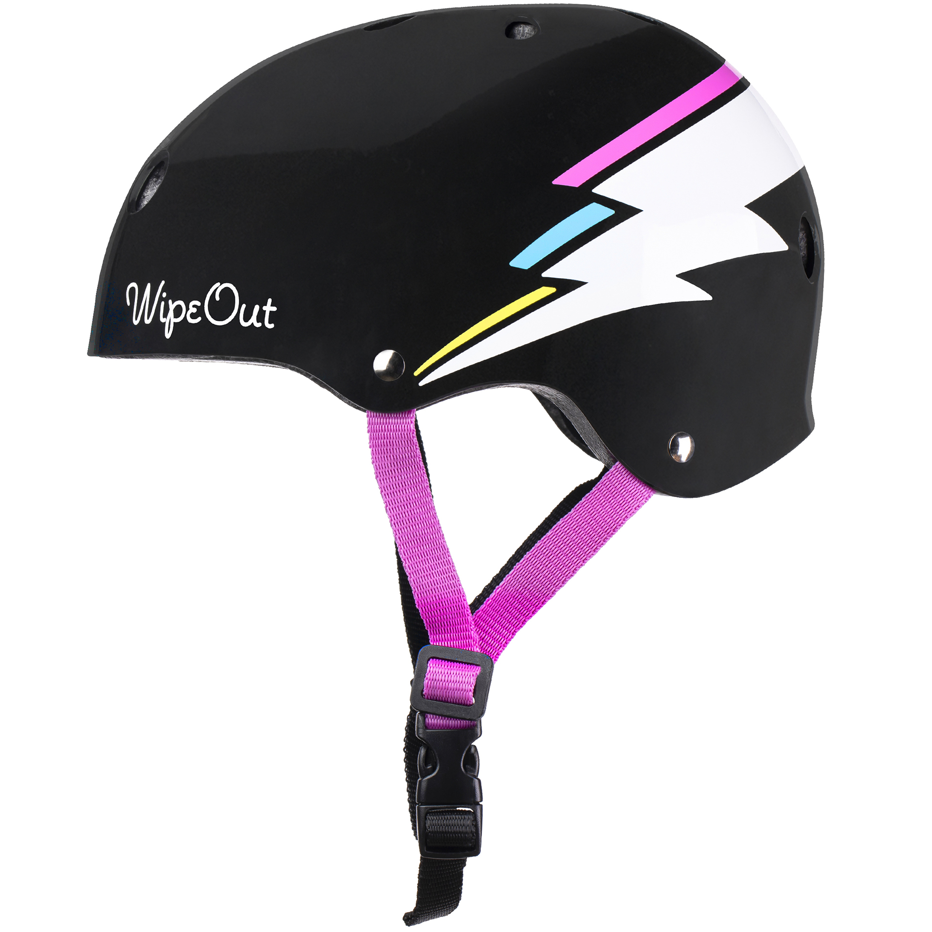 Шлем защитный спортивный WIPEOUT Black Bolt с фломастерами и трафаретами размер M 5+ обхват 49-52 см - фото 4