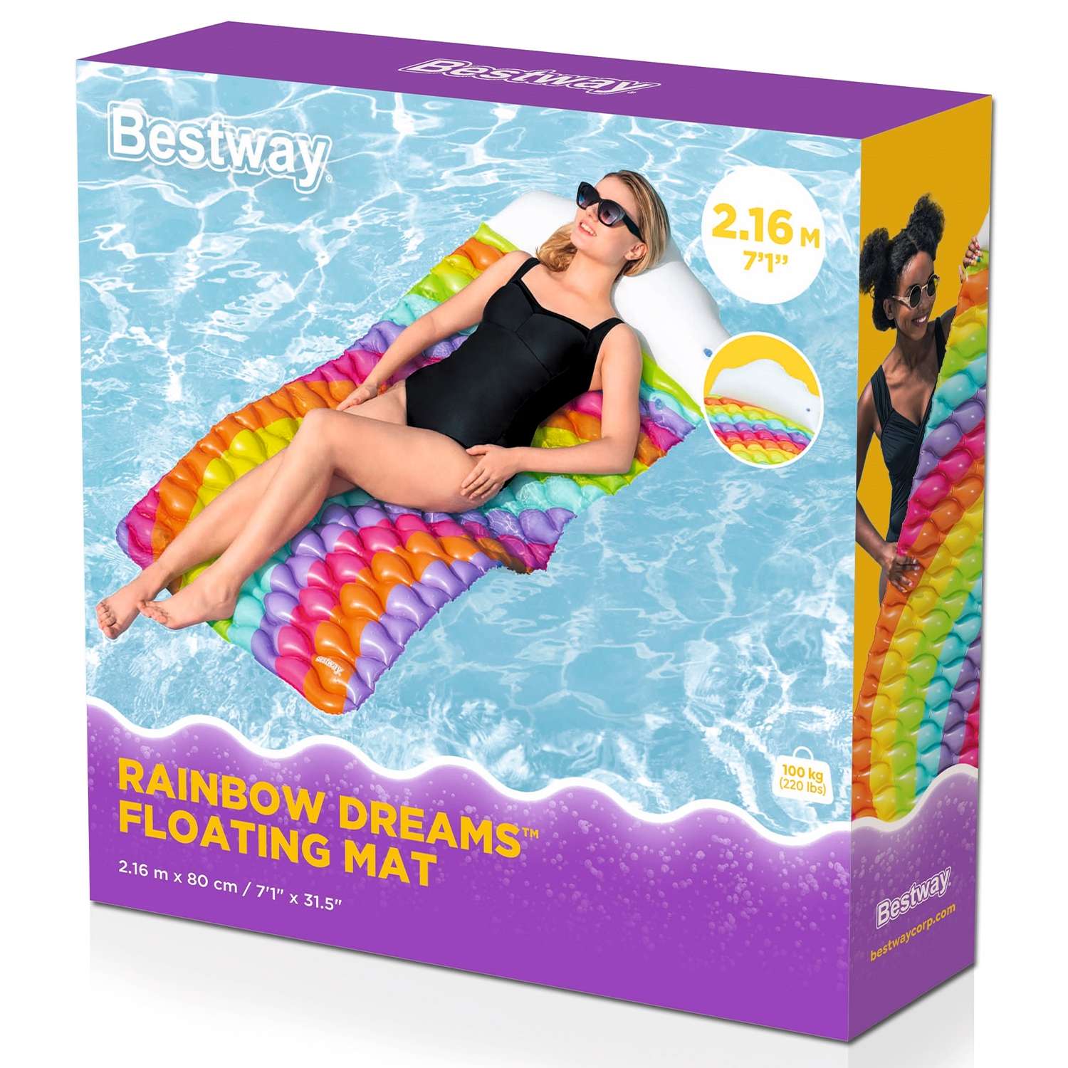 Матрас для плавания BESTWAY Разноцветные мечты 216х80 см - фото 3