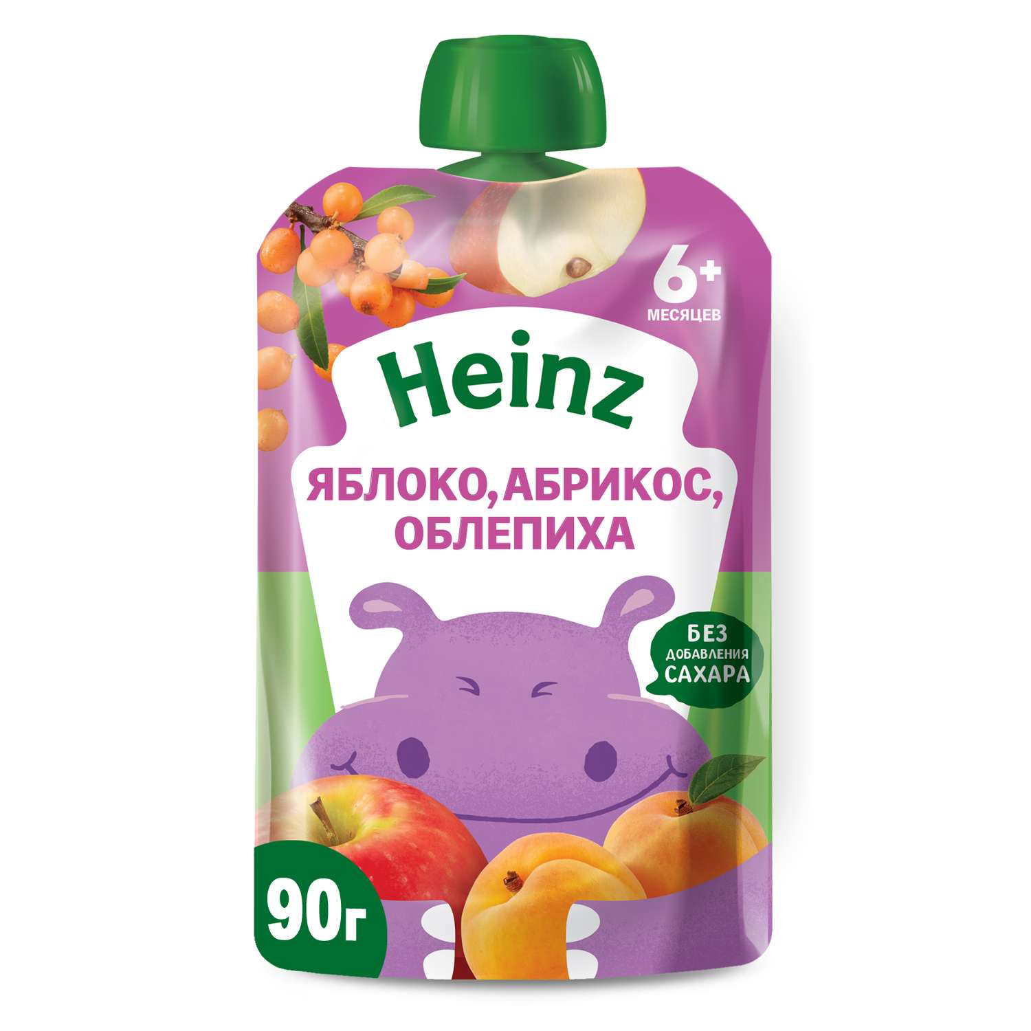 Пюре Heinz яблоко-абрикос-облепиха 90г с 6месяцев - фото 1