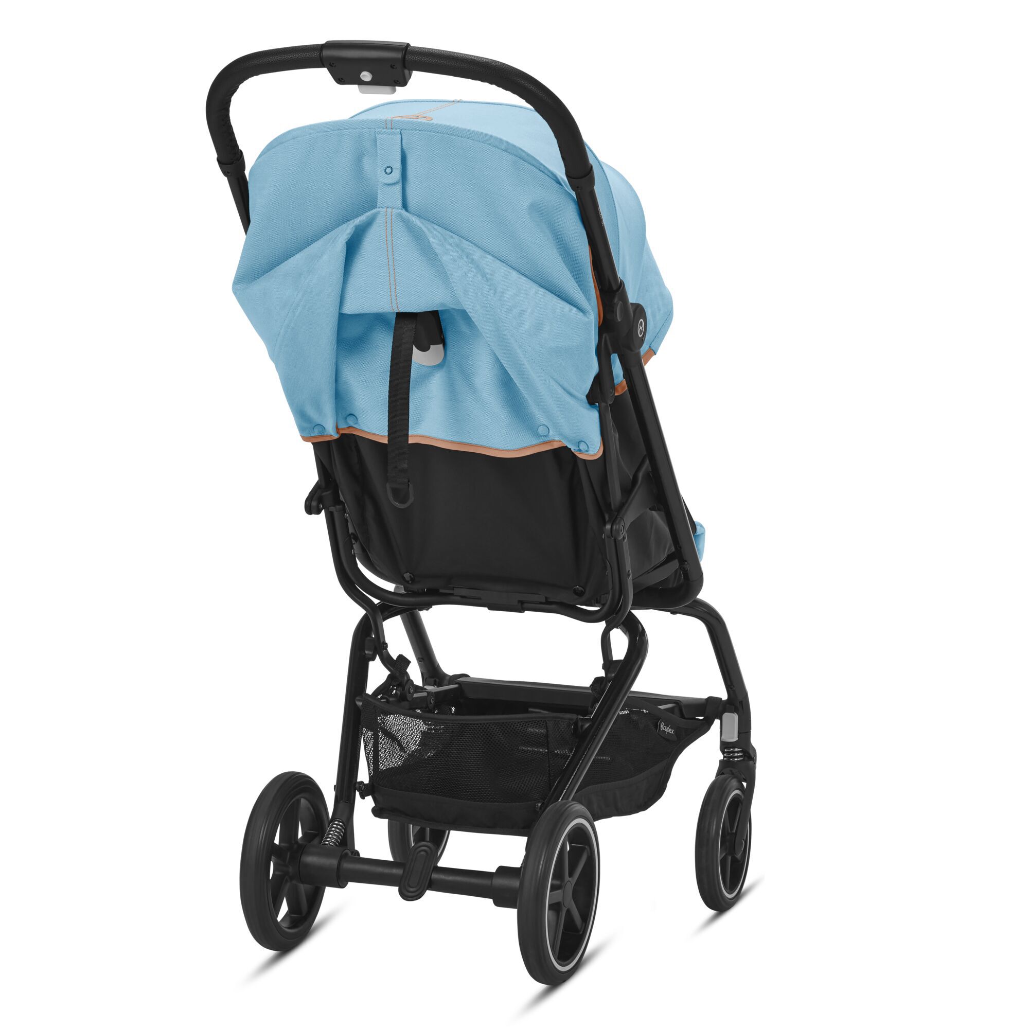 Коляская детская Cybex Eezy S+ 2 BLK Beach Blue с дождевиком и бампером - фото 4