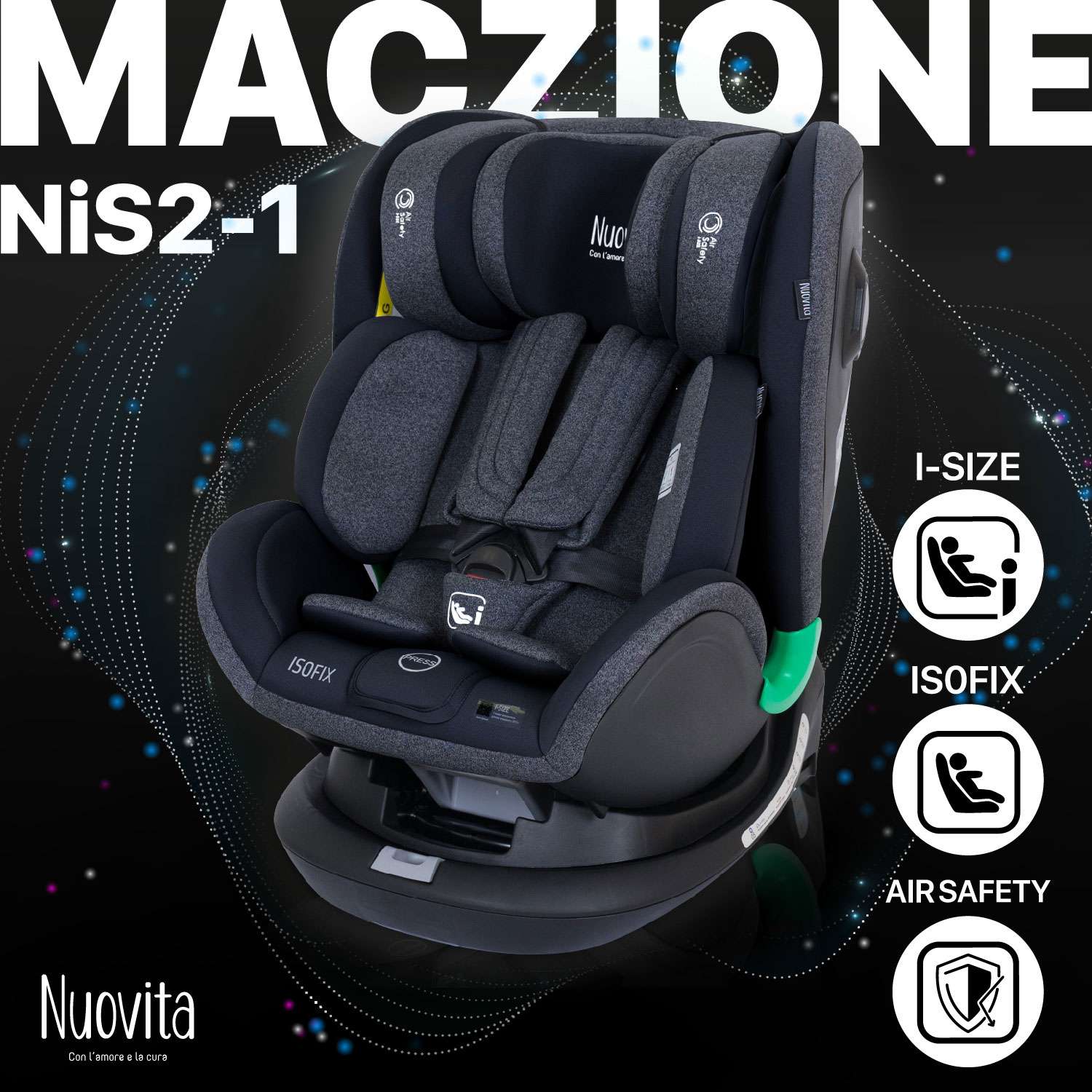 Автокресло Nuovita Maczione NiS2-1 Чёрный - фото 2