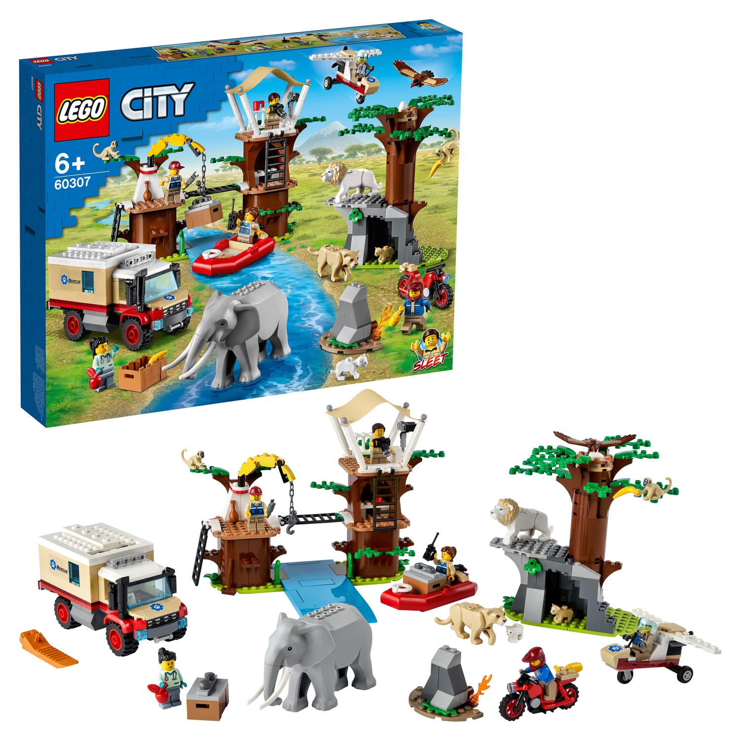 Конструктор LEGO City Wildlife Лагерь спасения дикой природы 60307 купить  по цене 6999 ₽ в интернет-магазине Детский мир