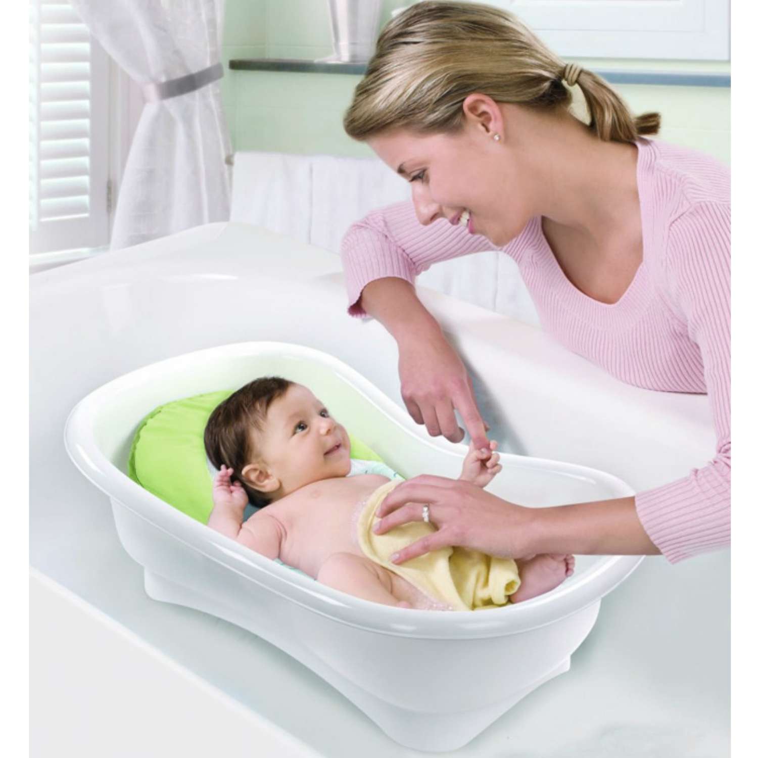 Лежачок для купания Summer Infant Bath Sling Салатовый-Голубой - фото 3