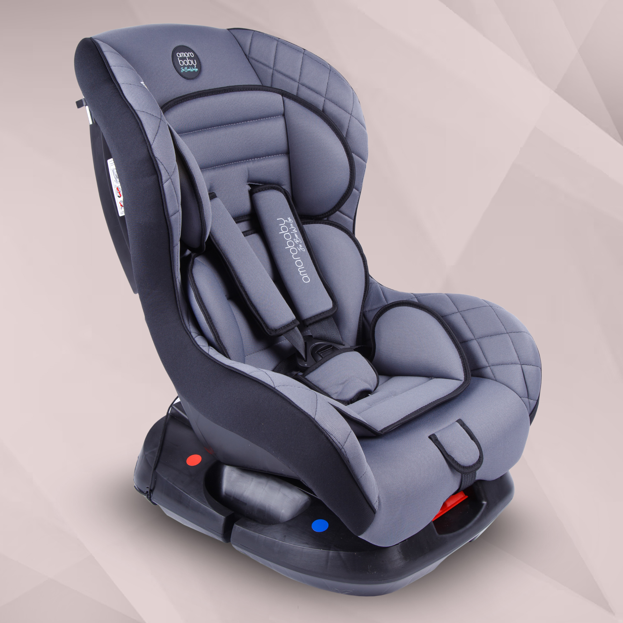 Автокресло детское AmaroBaby Safety группа 0+ серый чёрный - фото 1