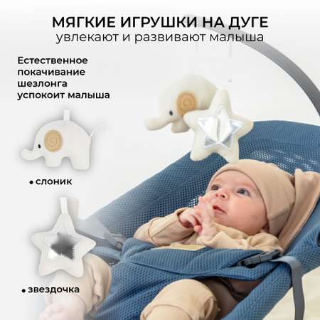 Шезлонг детский Amarobaby Baby relax Голубой