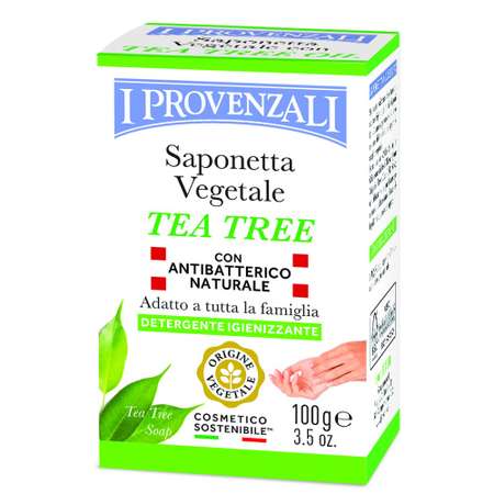 Мыло кусковое I PROVENZALI чайное дерево с натуральными антибактериальными компонентами 100гр
