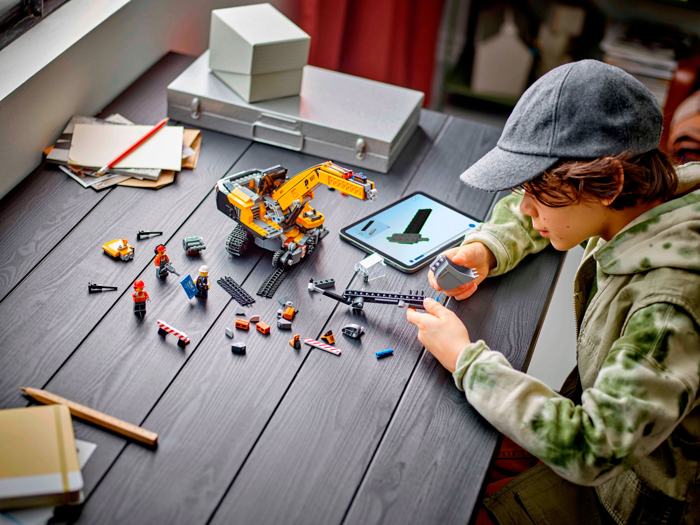 Конструктор LEGO City Желтый строительный экскаватор блочный - фото 8