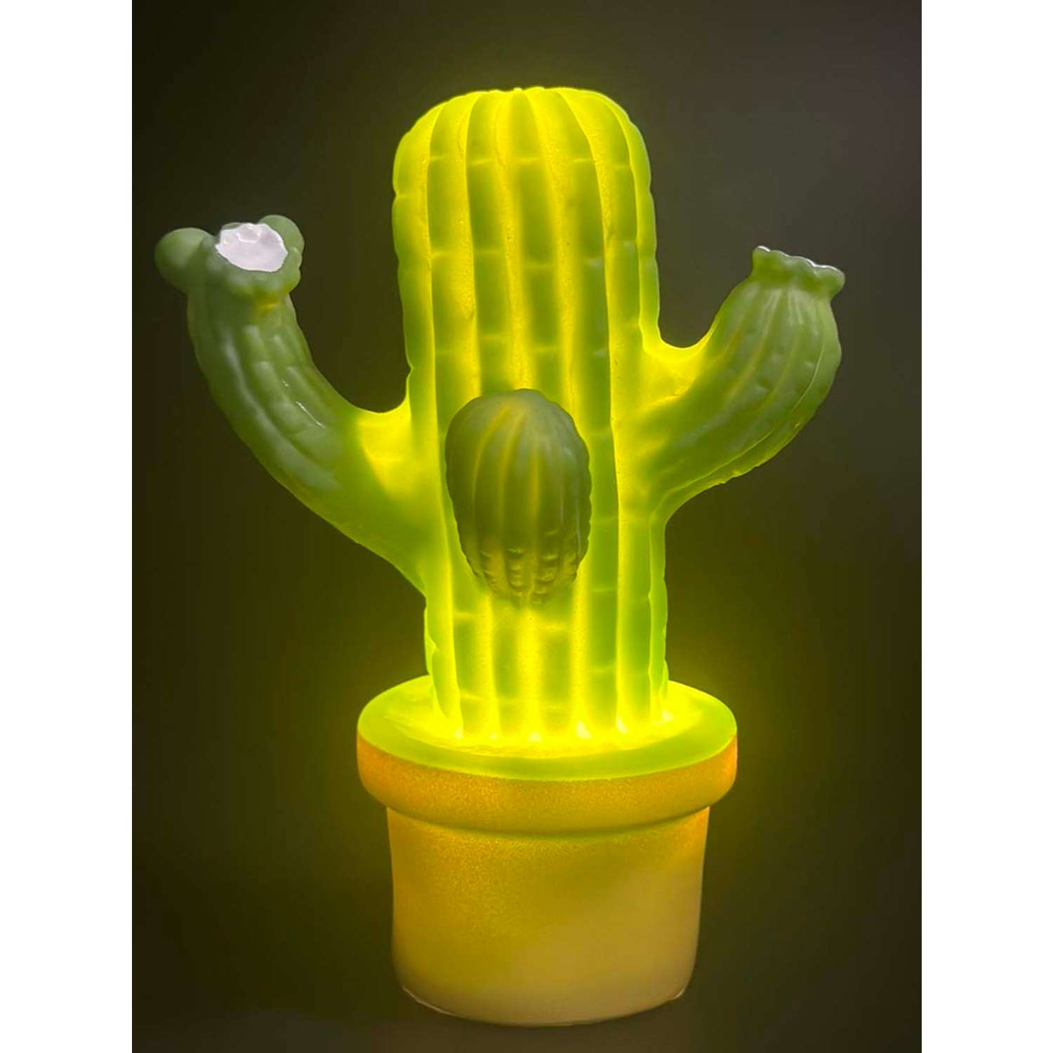 Лампа настольная светодиодная LATS ночник детский кактус зеленый - фото 13