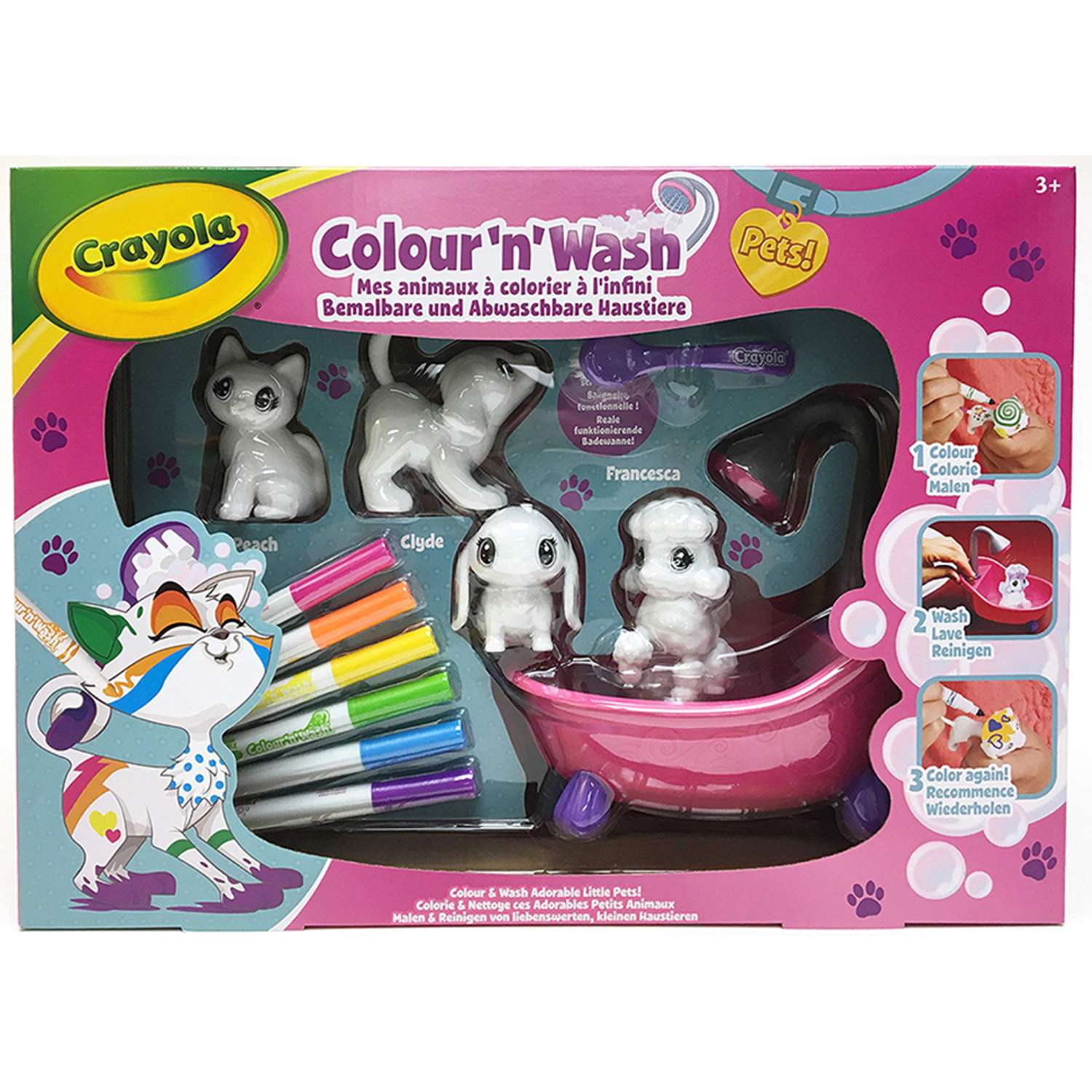 Набор фигурок CRAYOLA Washimals для раскрашивания с ванной - фото 2