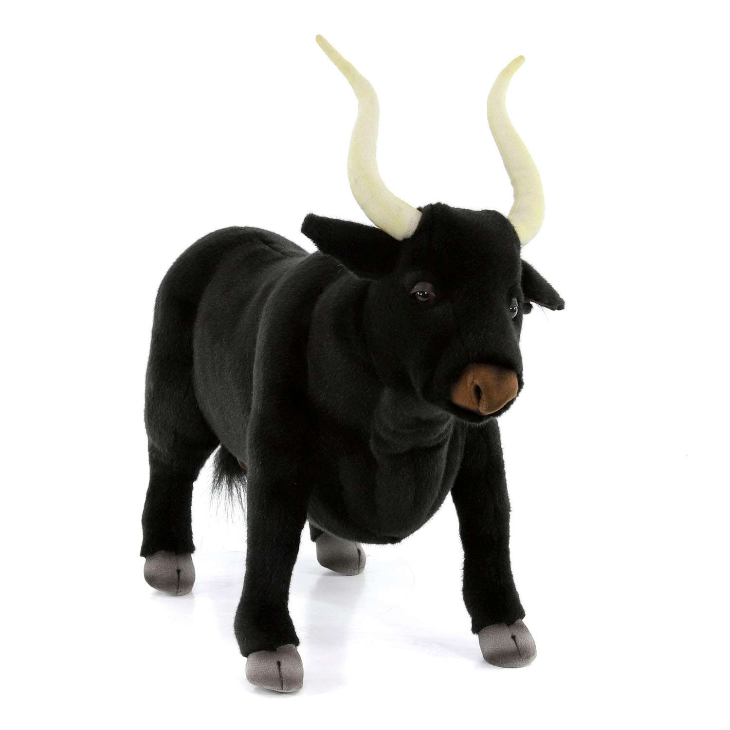 Реалистичная мягкая игрушка Hansa Черный бык 50 см - фото 1