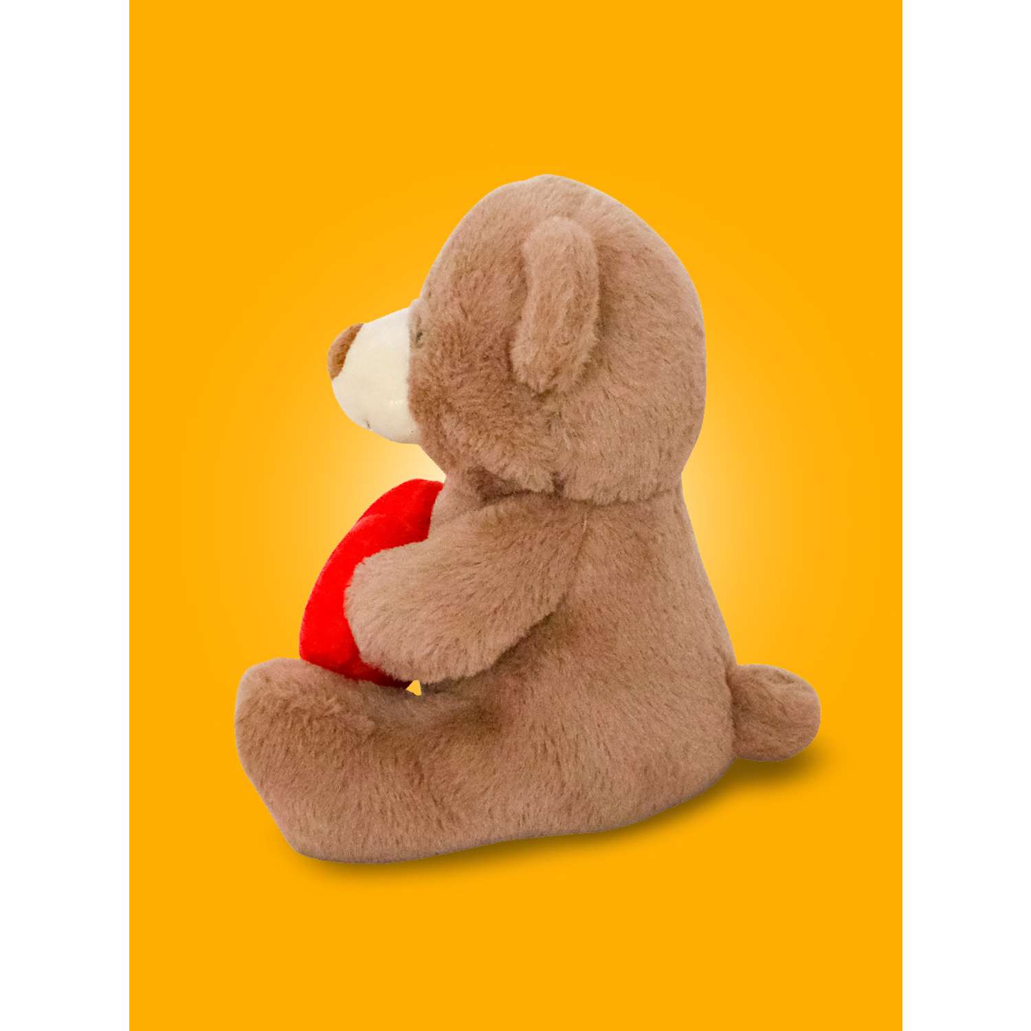 Игрушка мягкая Bebelot Мишка с сердечком 19 см темно-коричневый - фото 2