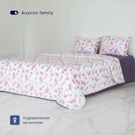 Комплект пододеяльник+2 наволочки buyson BuyFlora Flowers 140x205/50x70см