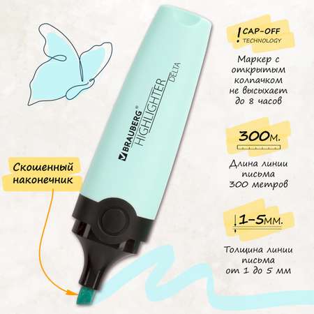 Набор текстовыделителей Brauberg 4шт ассорти Delta Pastel