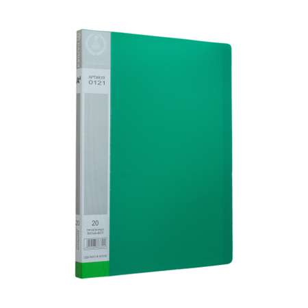 Папка с 20 файлами А4 Консул пластик 0.55 мм цвет зеленый