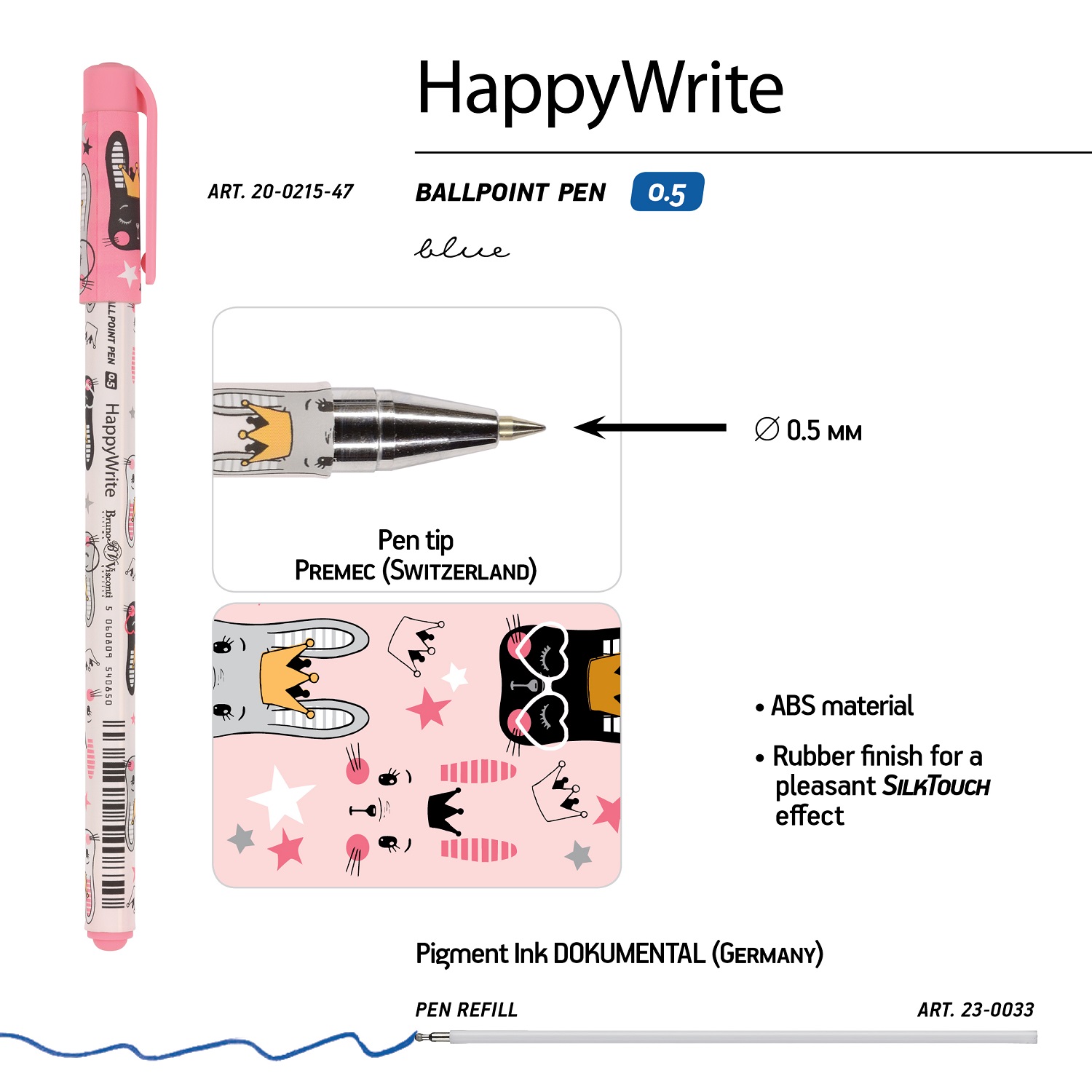 Набор из 5-ти шариковых ручек Bruno Visconti HappyWrite Вид 1 синие - фото 8