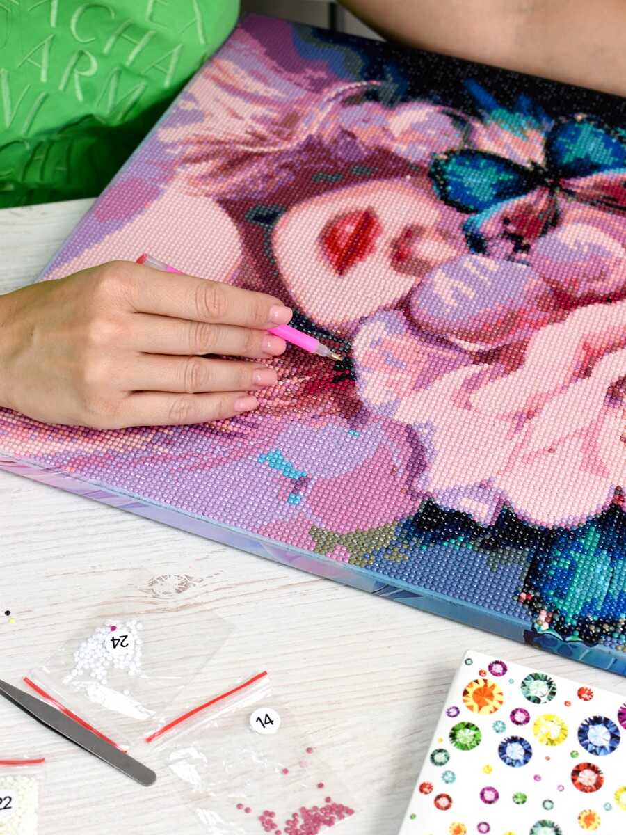 Алмазная мозаика 40*50 см ФЕНИКС+ Девушка с цветами - фото 5
