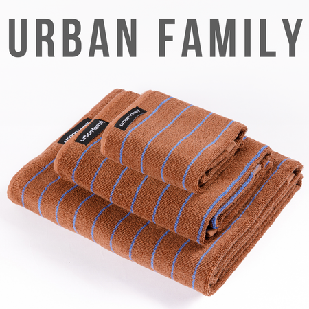 Набор махровых полотенец Urban Family Коричневый с полоской