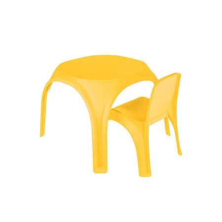 Комплект стол + стул KETT-UP ОСЬМИНОЖКА пластиковый желтый