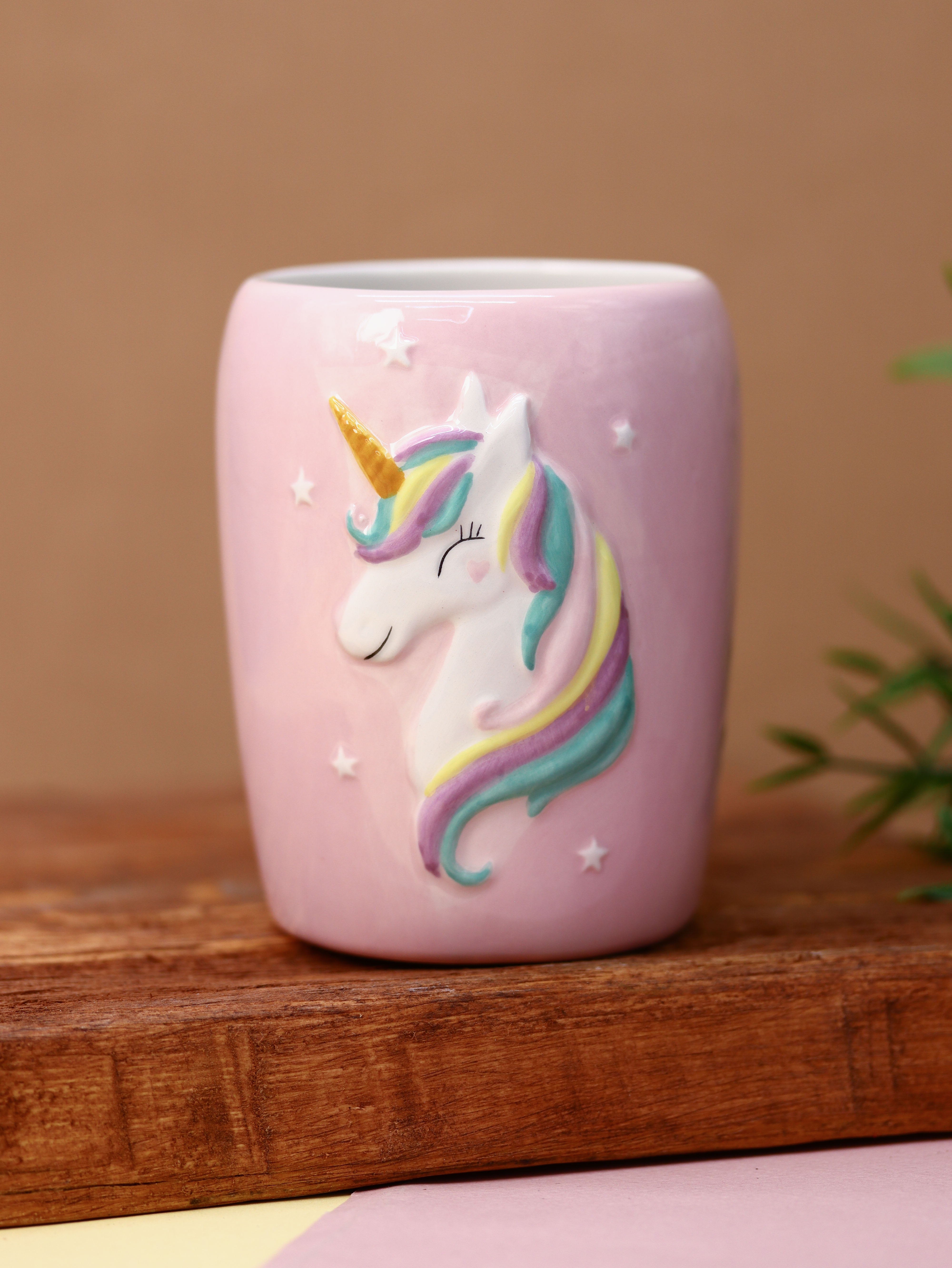 Стакан керамический iLikeGift Unicorn для зубных щеток - фото 1