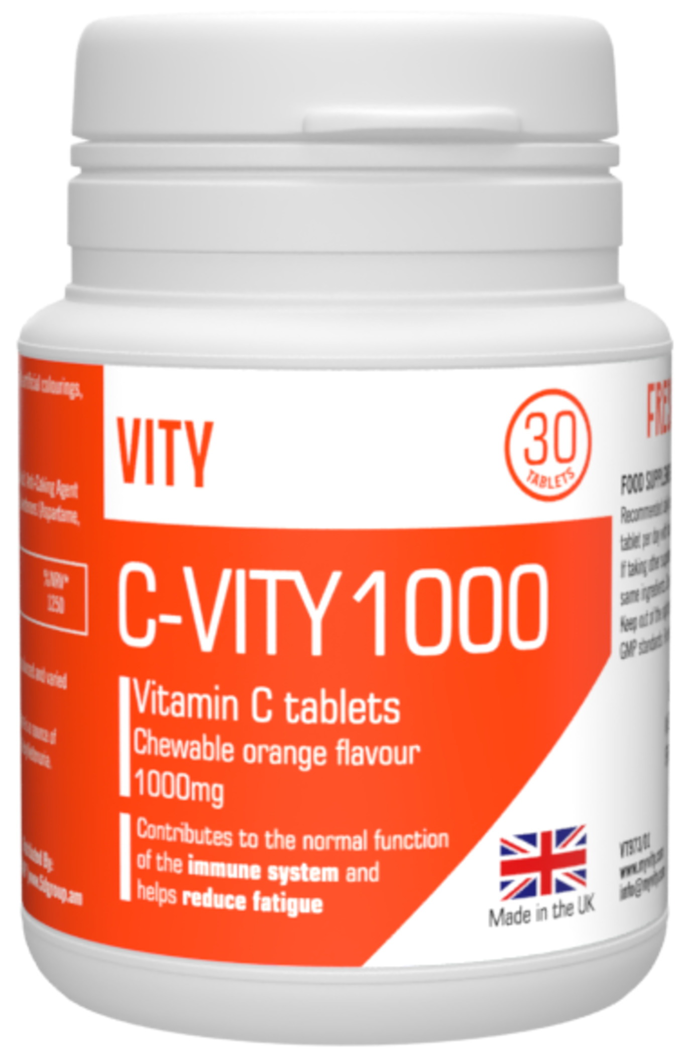БАД VITY Витамин С 1000мг жевательные таблетки со вкусом апельсина Великобритания - фото 1