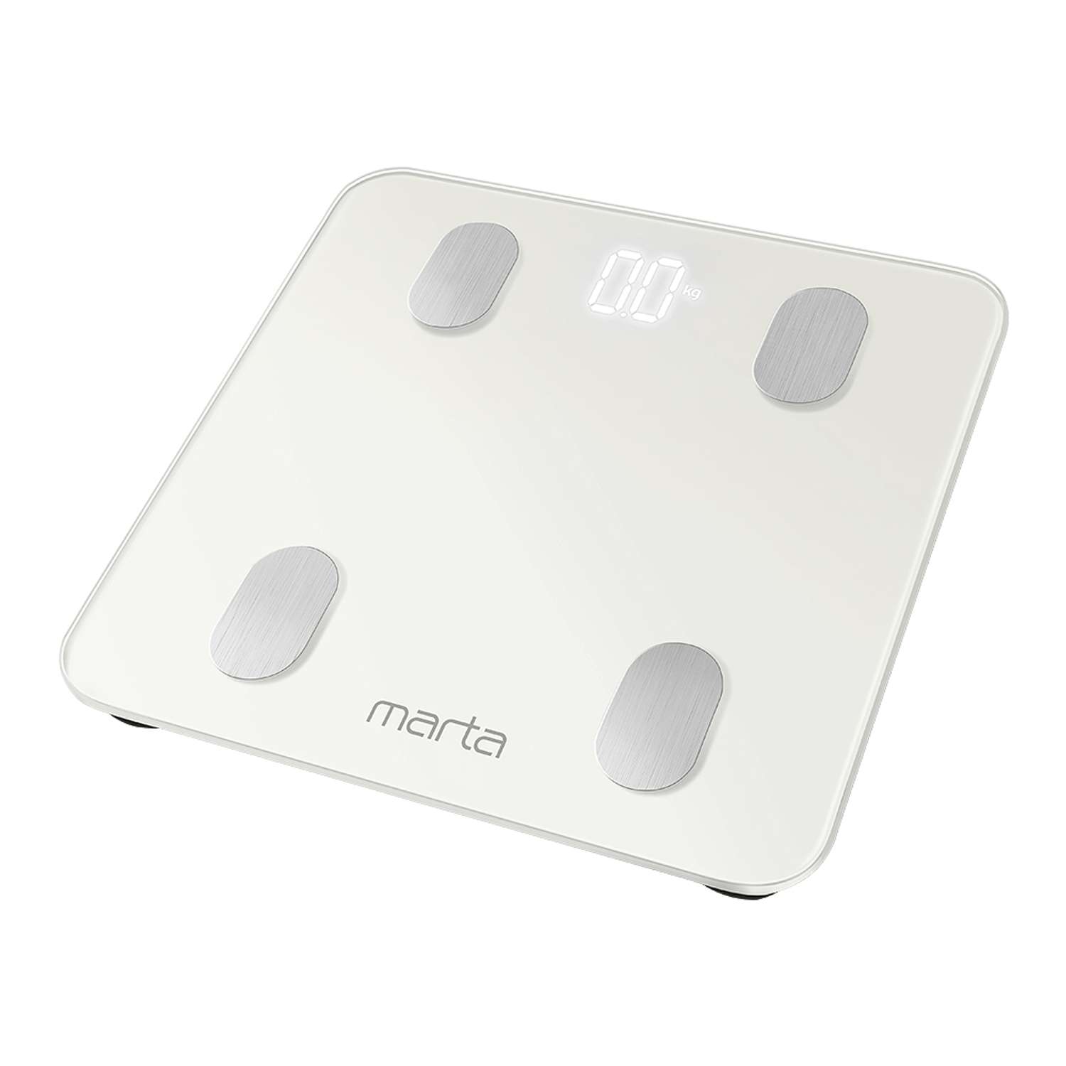 Умные весы напольные MARTA MT-1606 LED Bluetooth белый жемчуг - фото 1
