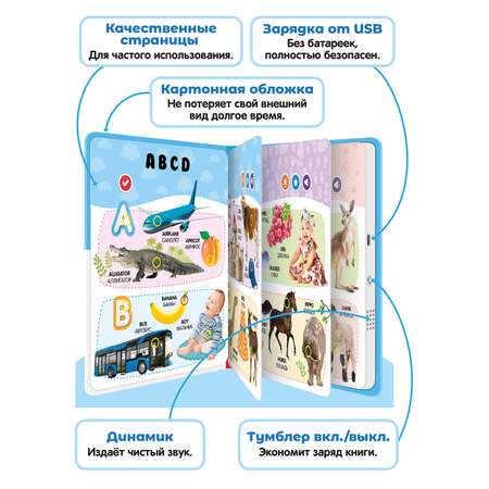 Комплект говорящих книжек BertToys Нажималки: Транспорт + Английский алфавит