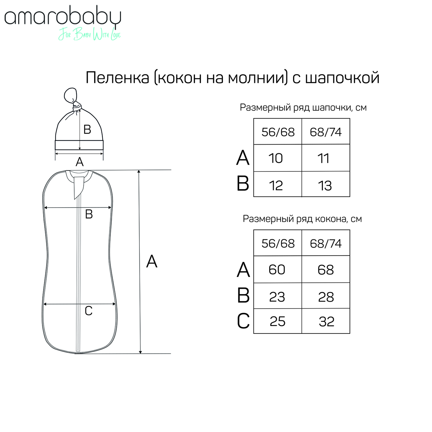 Кокон на молнии с шапочкой AmaroBaby Soft Hugs Яичница белый 68 - фото 11