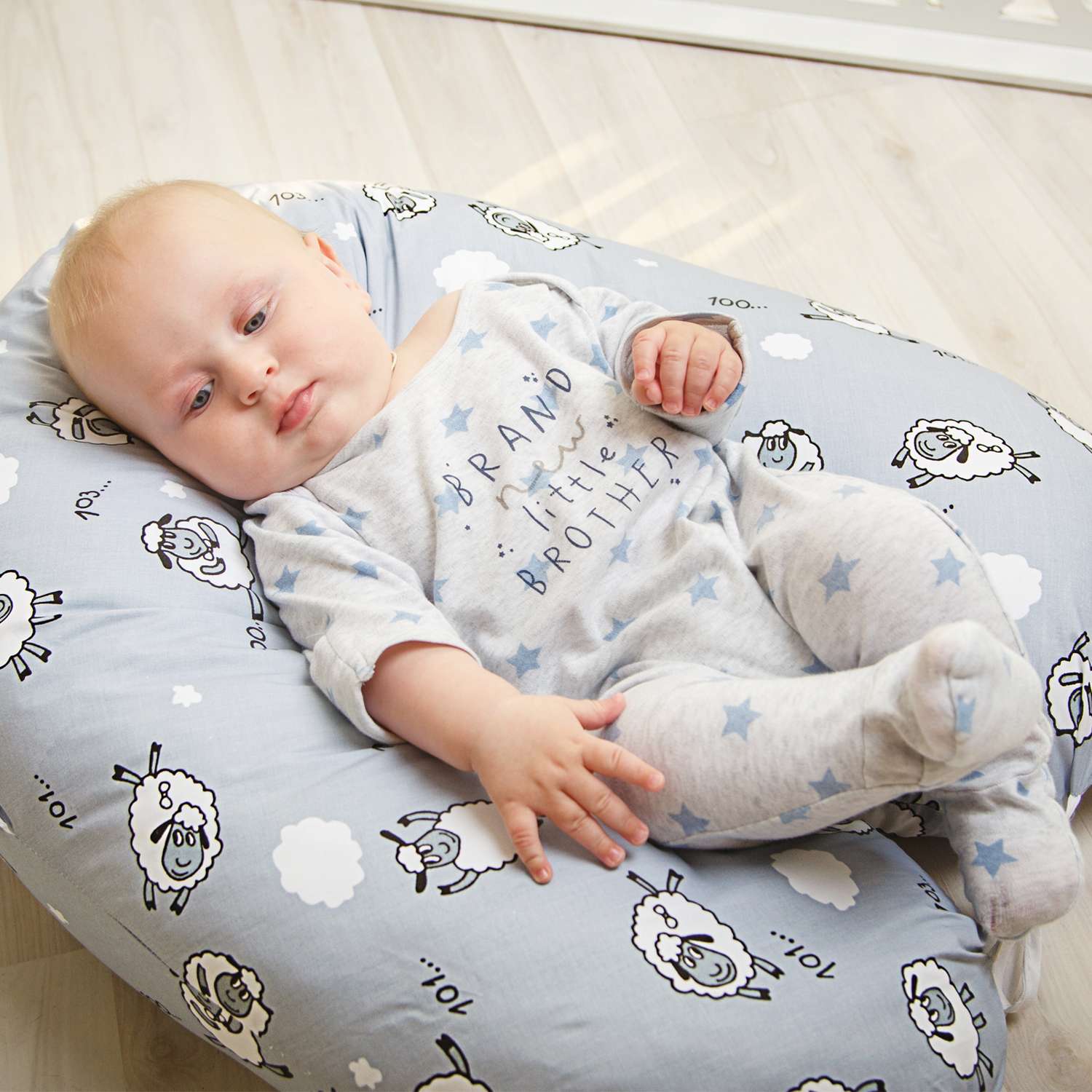 Подушка для беременных Amarobaby Mild design edition Засыпайка Серый - фото 14