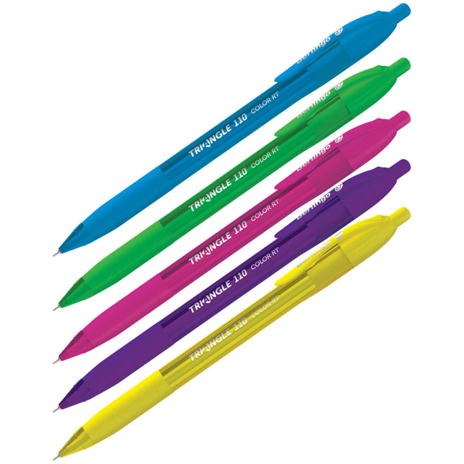 Ручка шариковая BERLINGO Triangle 110 RT Color автоматическая 0.7мм Синяя в ассортименте CBm_07120 - фото 1