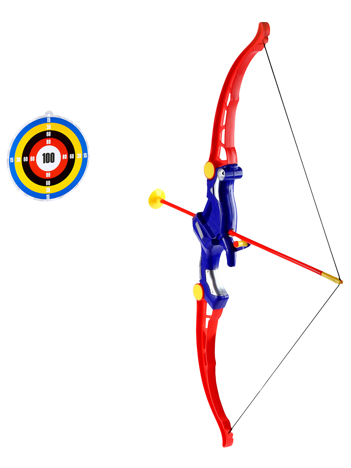 Игрушечное оружие ДЖАМБО Лук со стрелами 3 шт с присосками и мишенью - фото 7