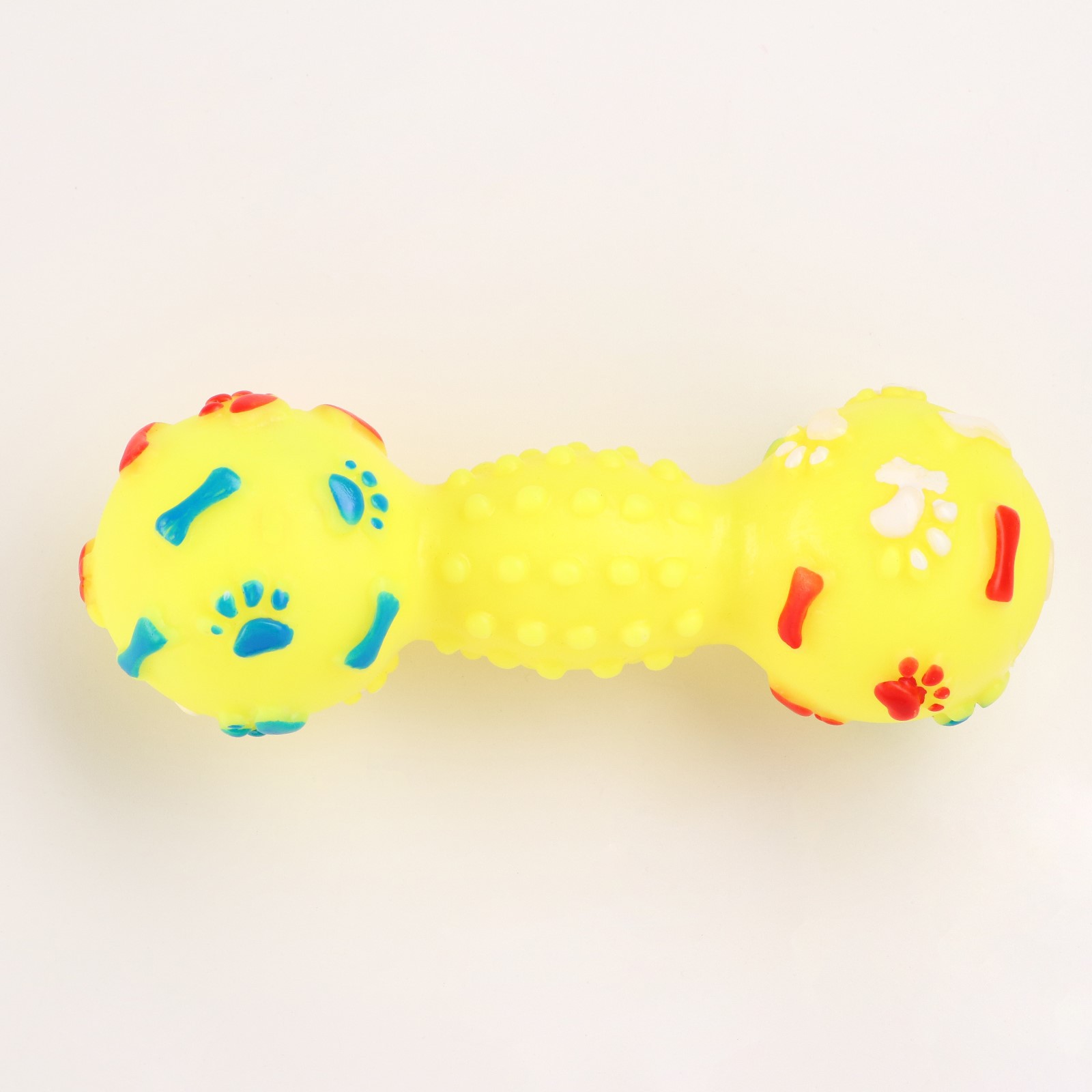 Игрушка Пижон пищащая «Гантель с лапками» для собак 13 см жёлтая - фото 2