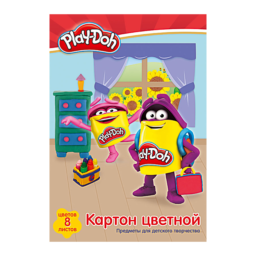 Картон цветной Академия Холдинг Play Doh 8цв. 8л. - фото 1