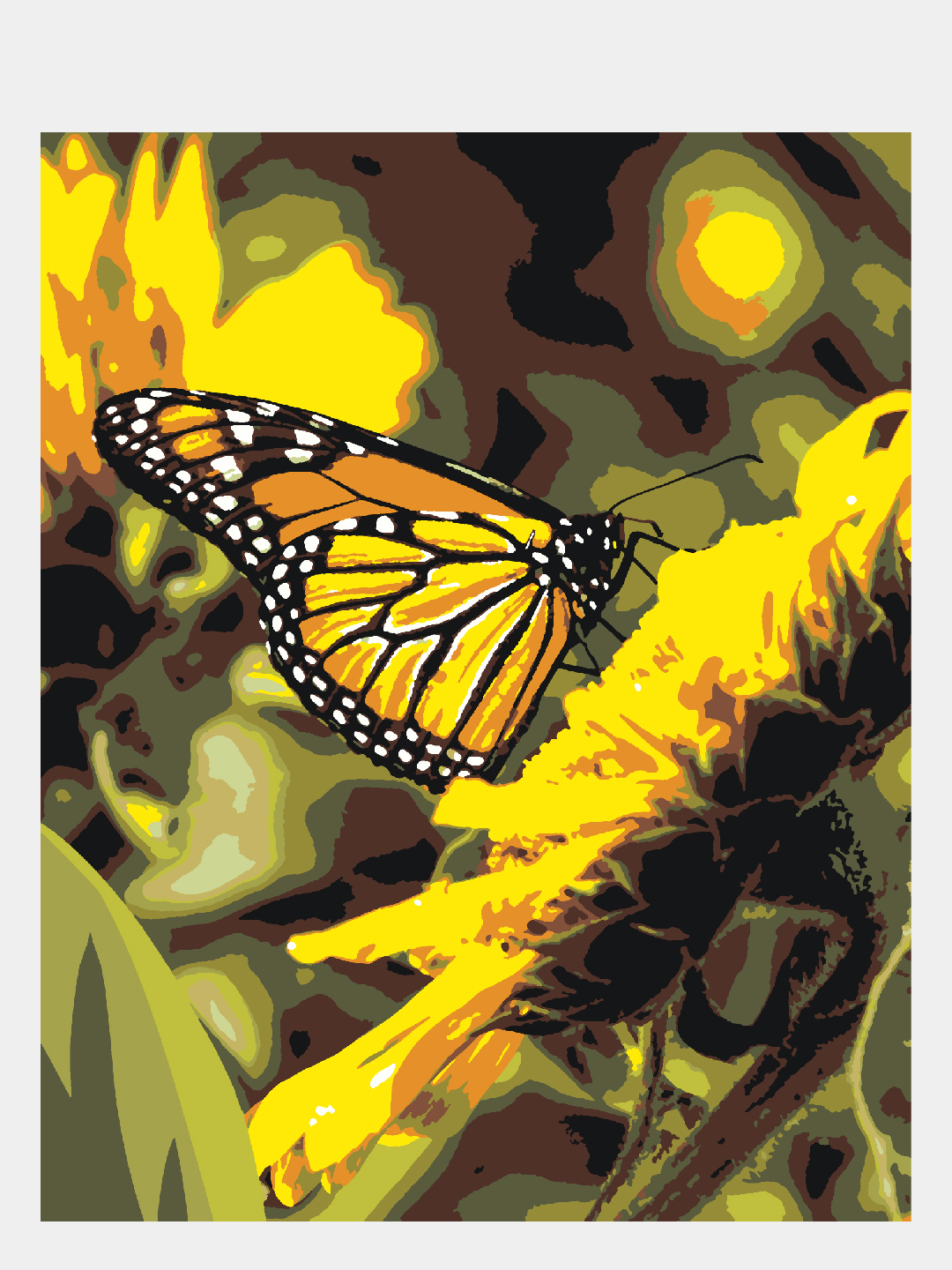 Картина по номерам 50х40 Selfica Жёлто-чёрная бабочка - фото 1