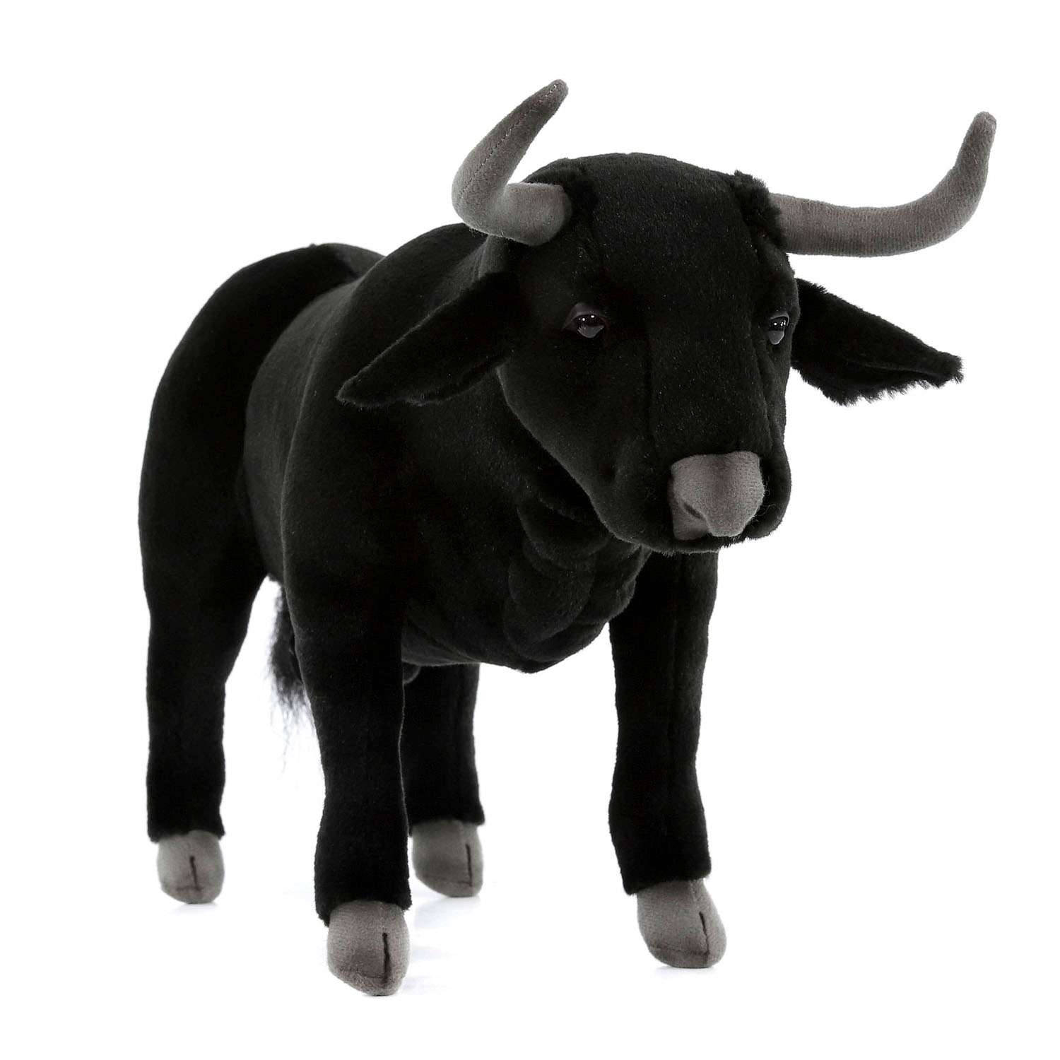 Реалистичная мягкая игрушка Hansa Бык испанский черный 40 см - фото 2