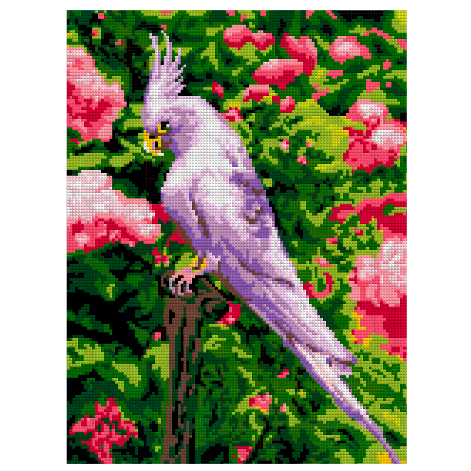 Алмазная мозаика на холсте LORI с полным заполнением Белый попугай 40х30 см - фото 1