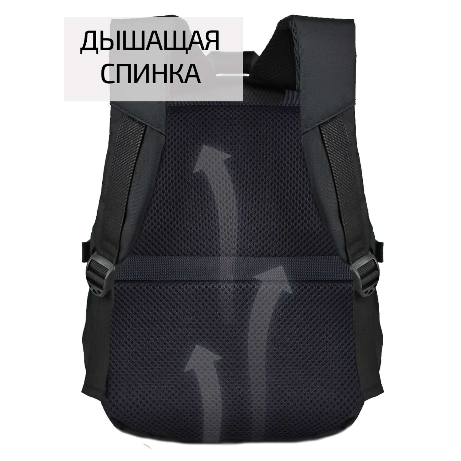 Рюкзак школьный Evoline средний черно-голубой EVO-158-1 - фото 9