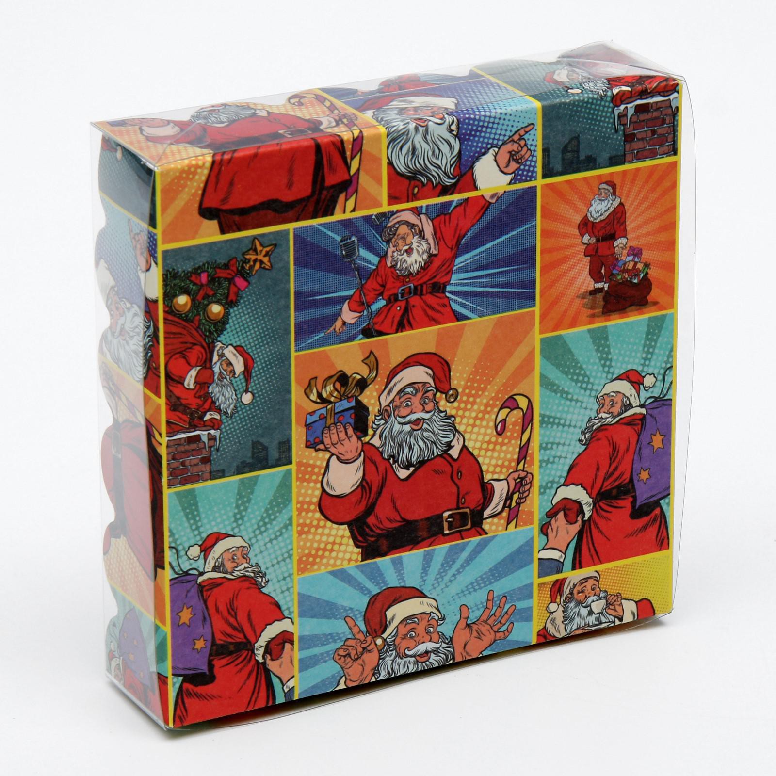 Коробочка Sima-Land для печенья«Pop art новогодние супергерои» 12×12×3 см. 1 шт. - фото 3