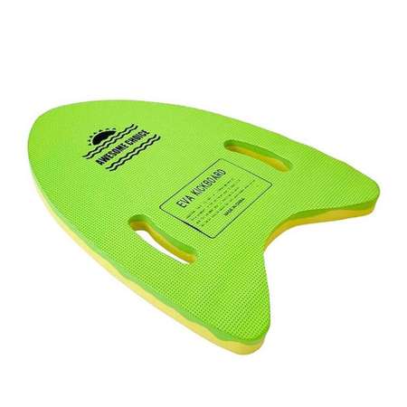 Доска для плавания Hawk 2-х цветная с ручками 31х42х2.5 см E32994 зелено/желтая