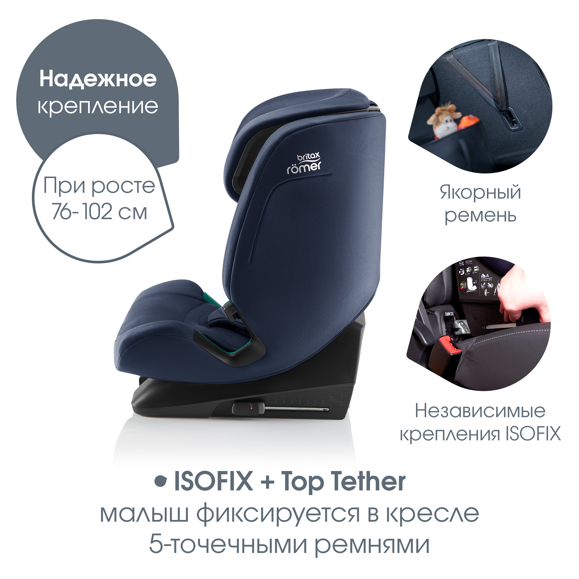 Автокресло Britax Roemer Evolvafix Moonlight Blue - фото 7