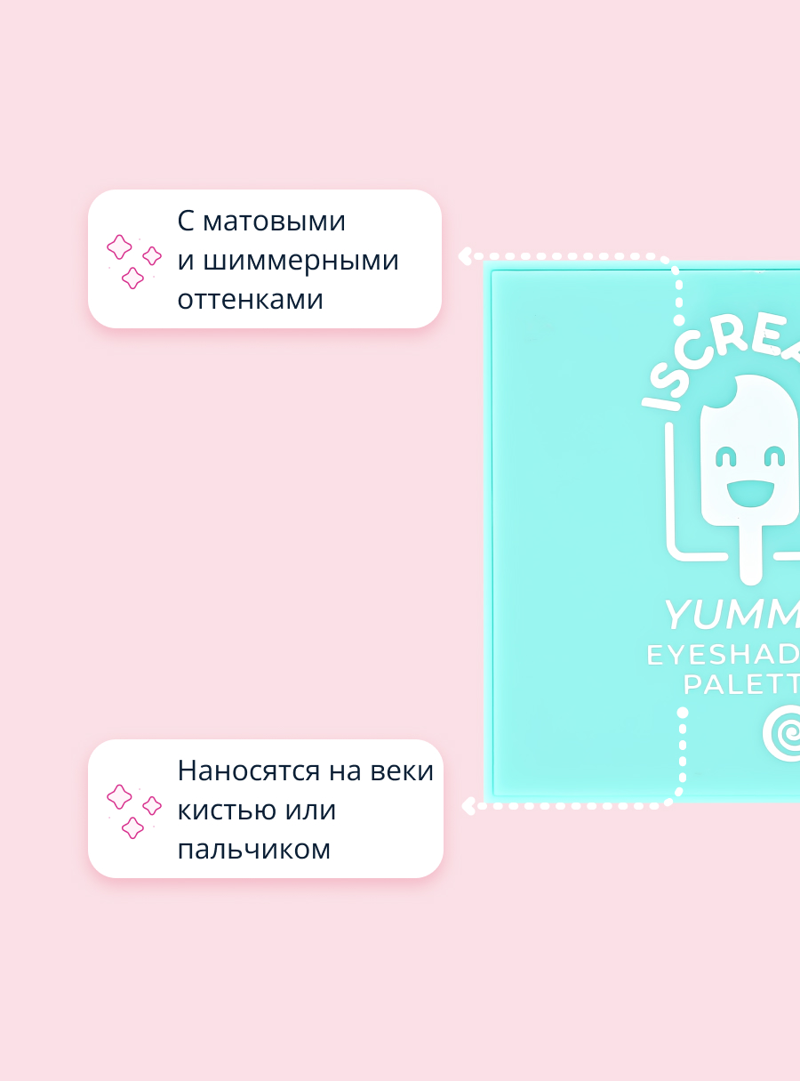 Палетка теней ISCREAM Yummy тон 02 mint - фото 2