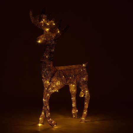 Фигура декоративная BABY STYLE Олень золотистый проволочный LED теплый белый свет 100 см
