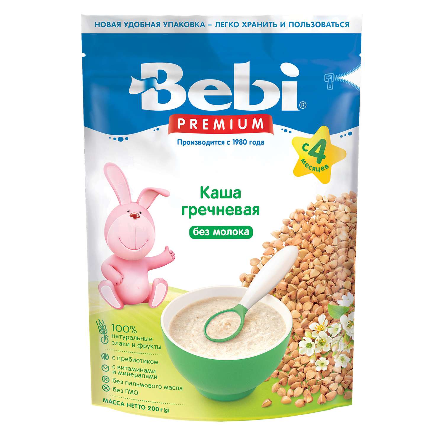 Каша безмолочная Bebi Premium гречневая 200г с 4 месяцев - фото 1