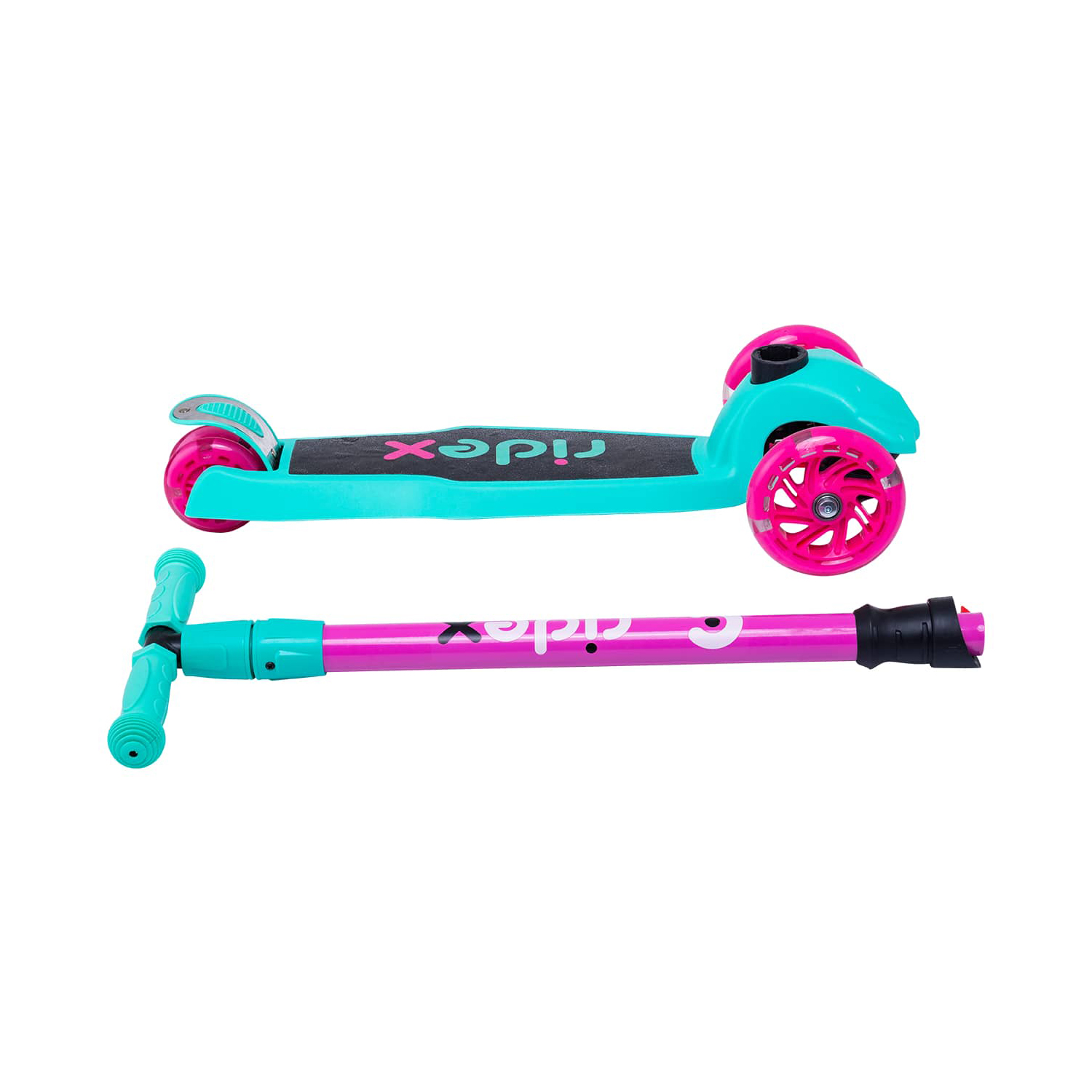 Самокат RIDEX трехколесный 3 wheels scooter Chip 120/80 pink/mint - фото 4